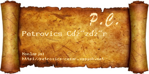 Petrovics Cézár névjegykártya